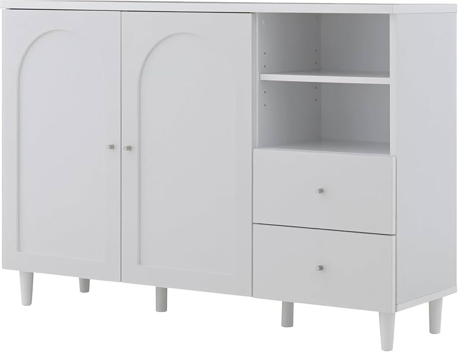 ホワイト木製キャビネット 足付き 【公式通販】